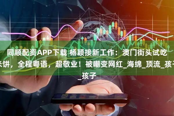 同顺配资APP下载 杨颖接新工作：澳门街头试吃米饼，全程粤语，超敬业！被嘲变网红_海绵_顶流_孩子